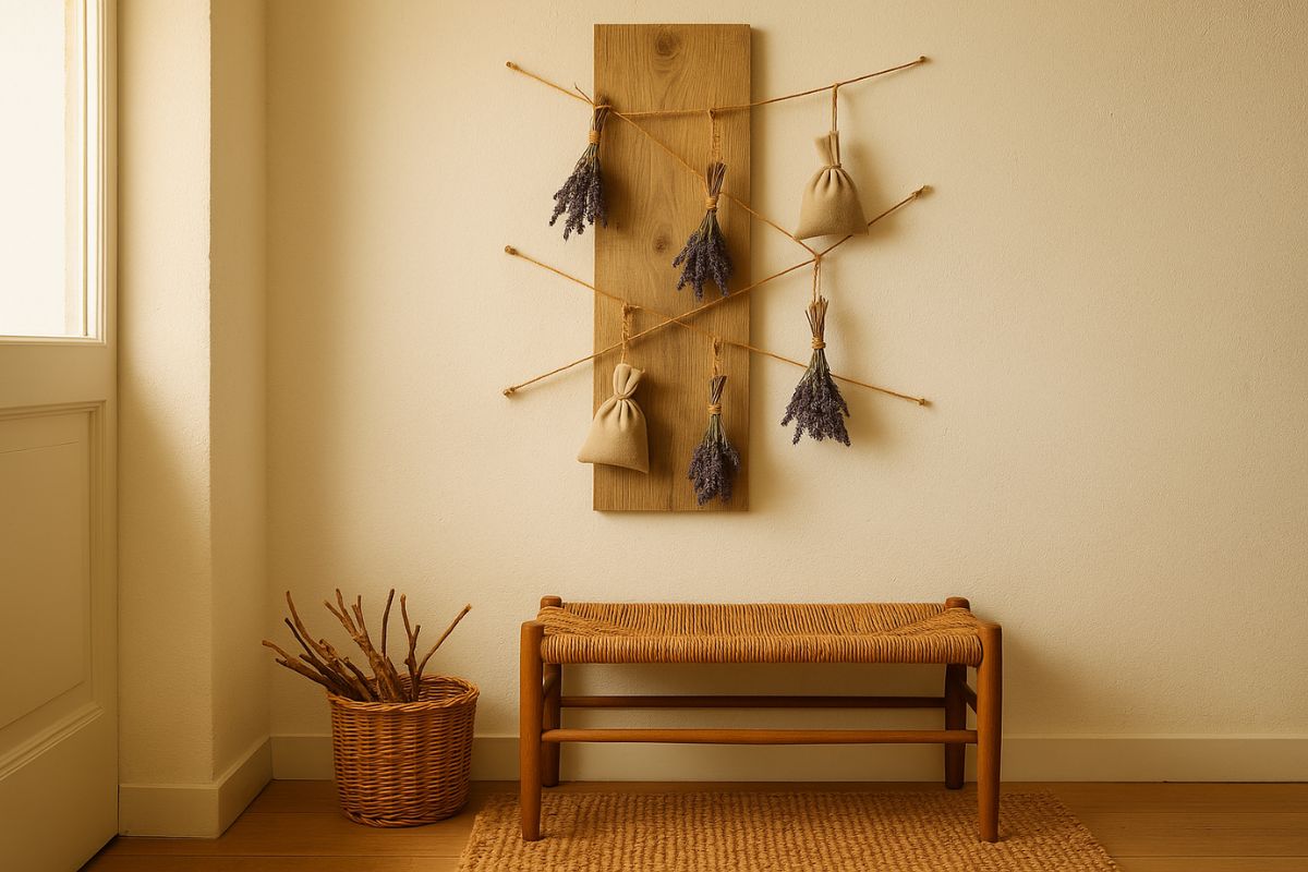 How to create a fragrant wall with wood, lavender and rope