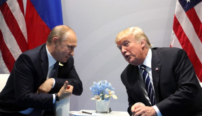 Putin and Trump in Hamburg (Germany) in 2017.