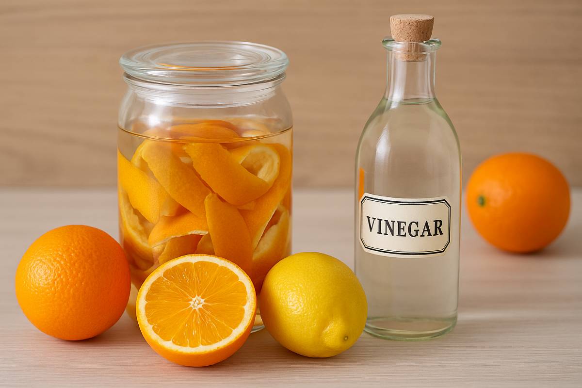 The citrus vinegar deodoras the bathroom