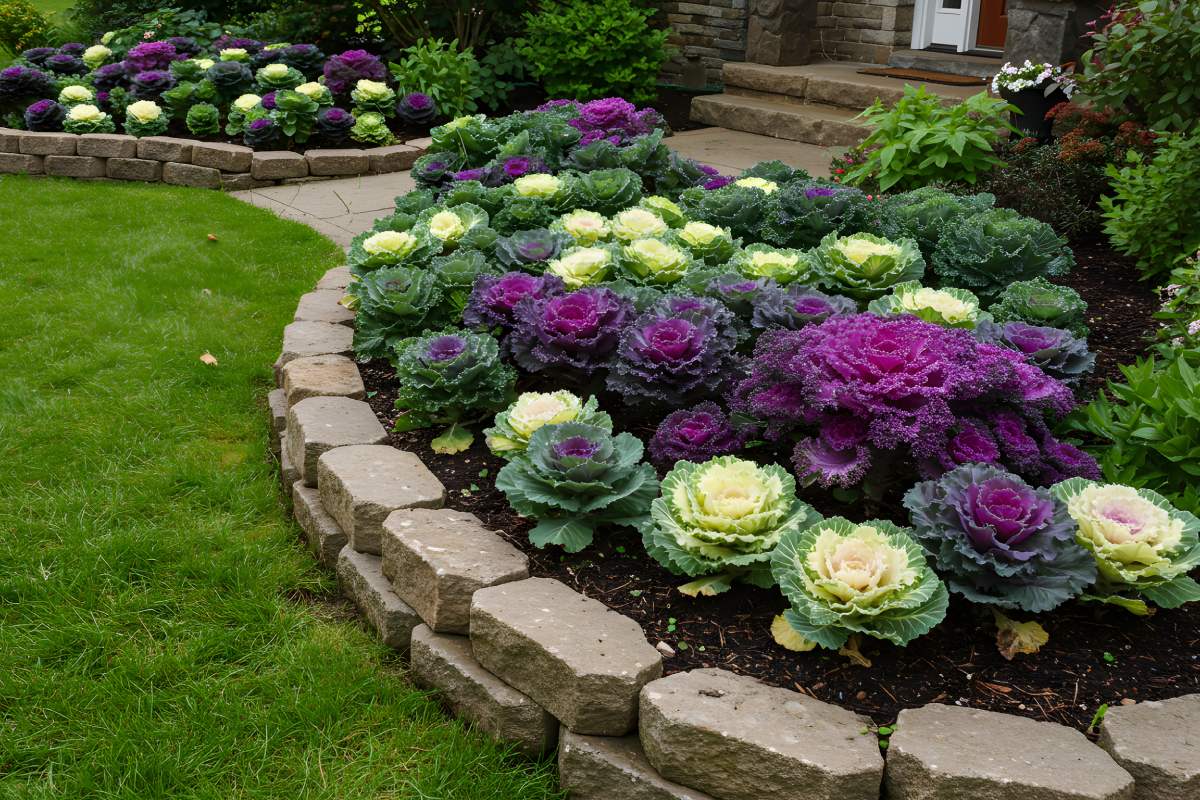 Autumn flower beds and plants combinations