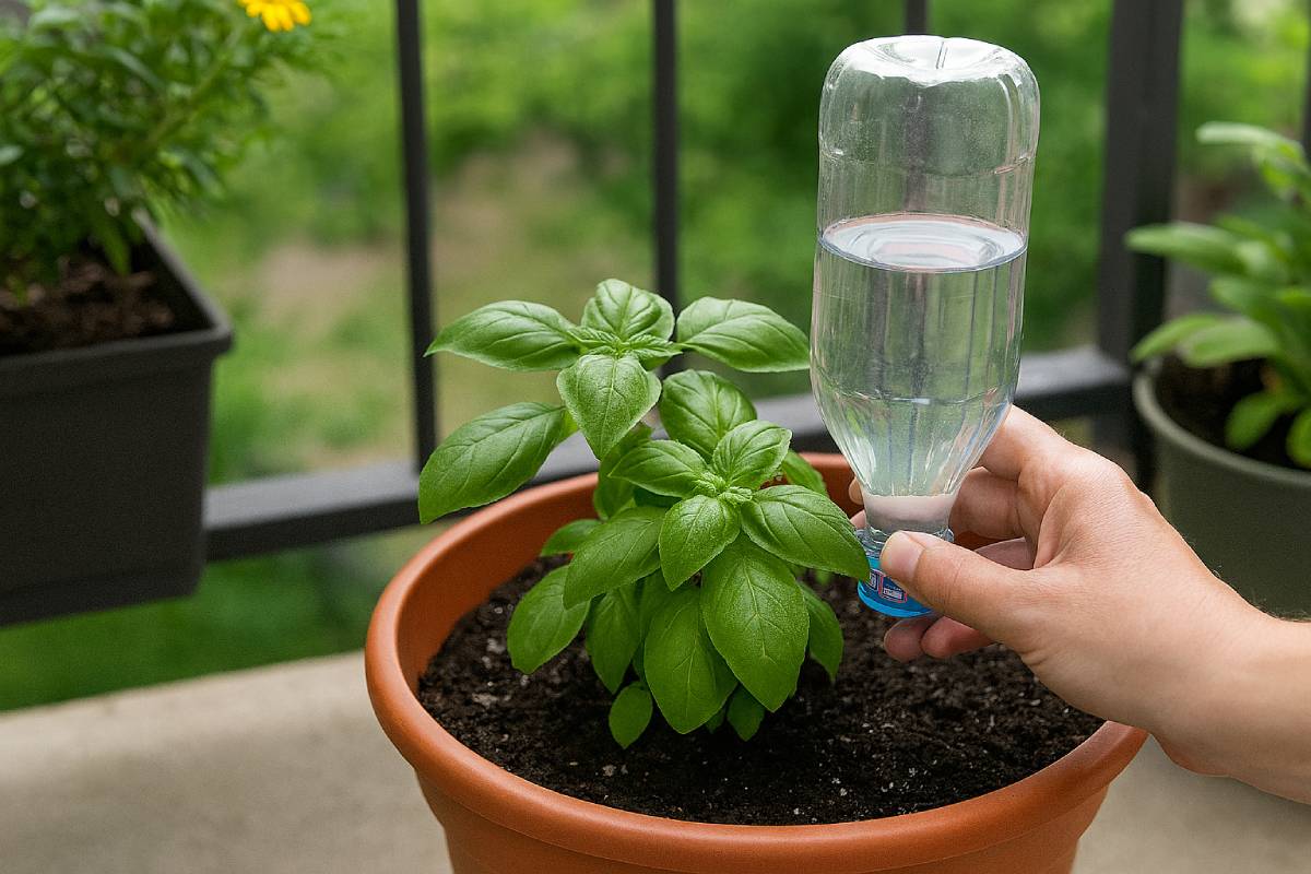 The trick of the bottle to irrigate the aromatic