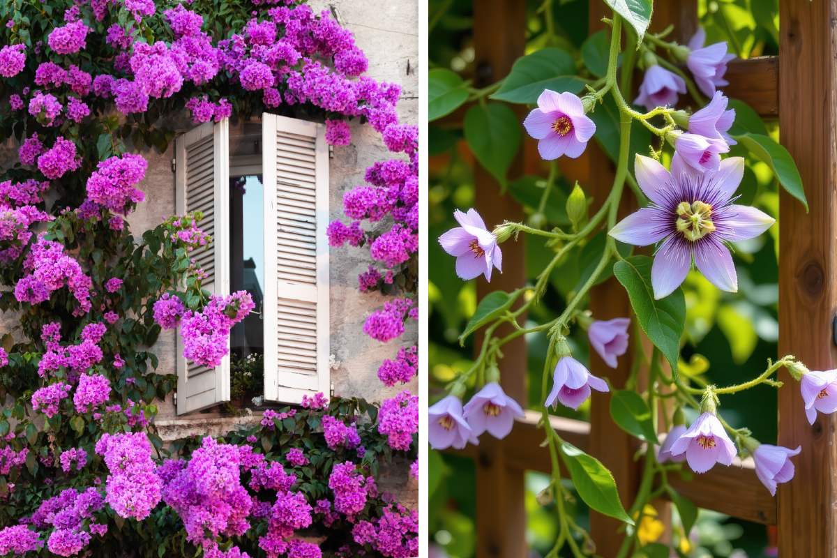 Flowered climbing plants until autumn