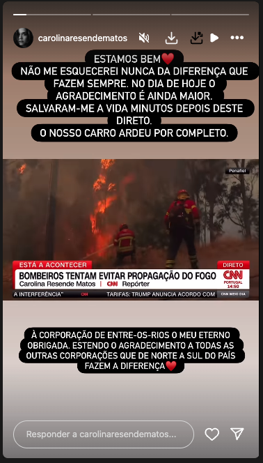 “ Our car burns ”. Journalist of CNN Portugal reacts after “ fright ” during report