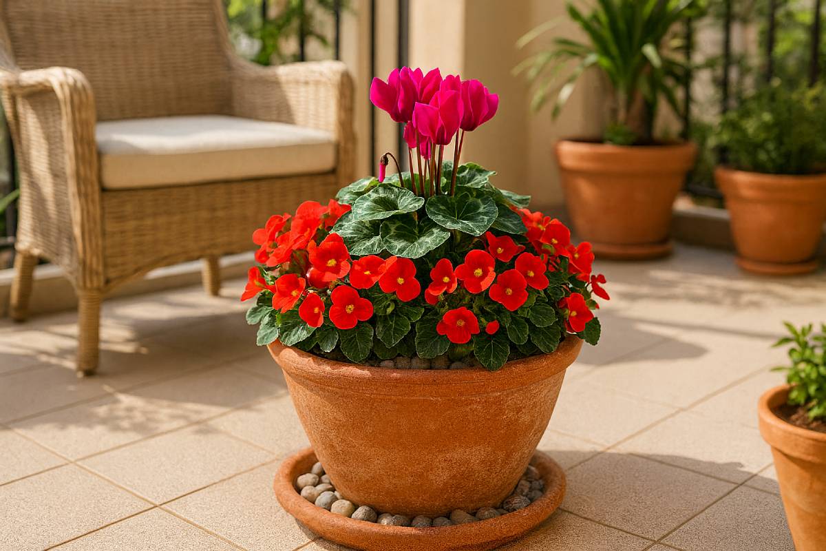 Colored and cyclamen compositions and begonies