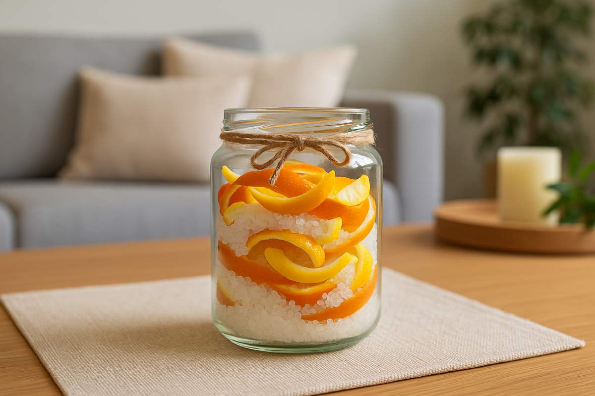 How to make a natural perfumer with citrus peel and coarse salt