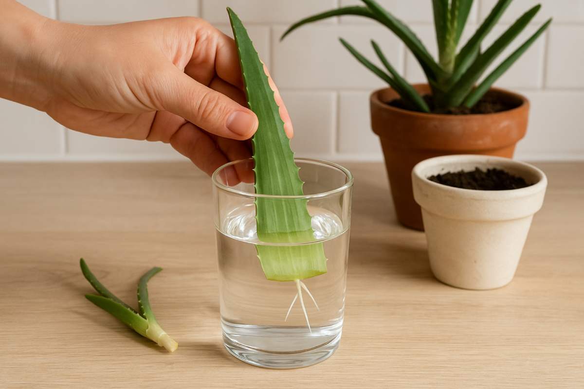Propagate the aloe vera with water
