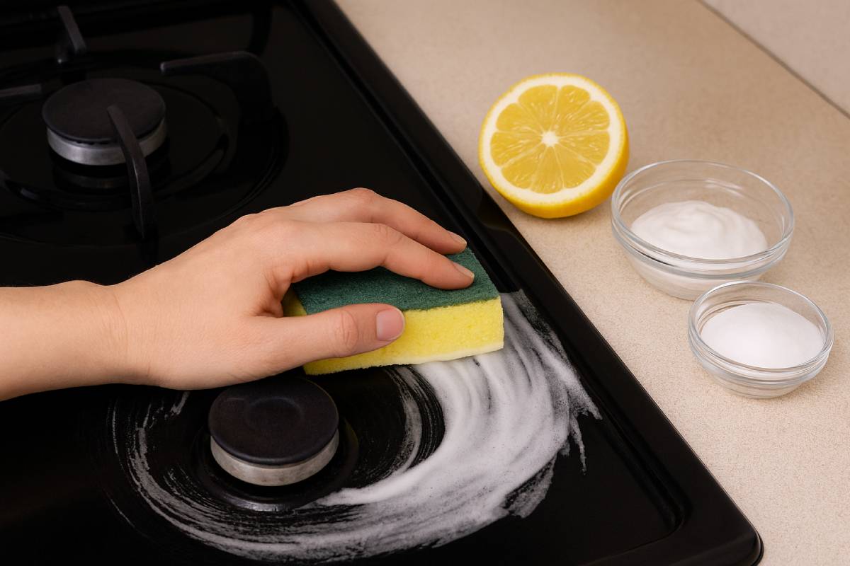 Mix for cleaning the stove