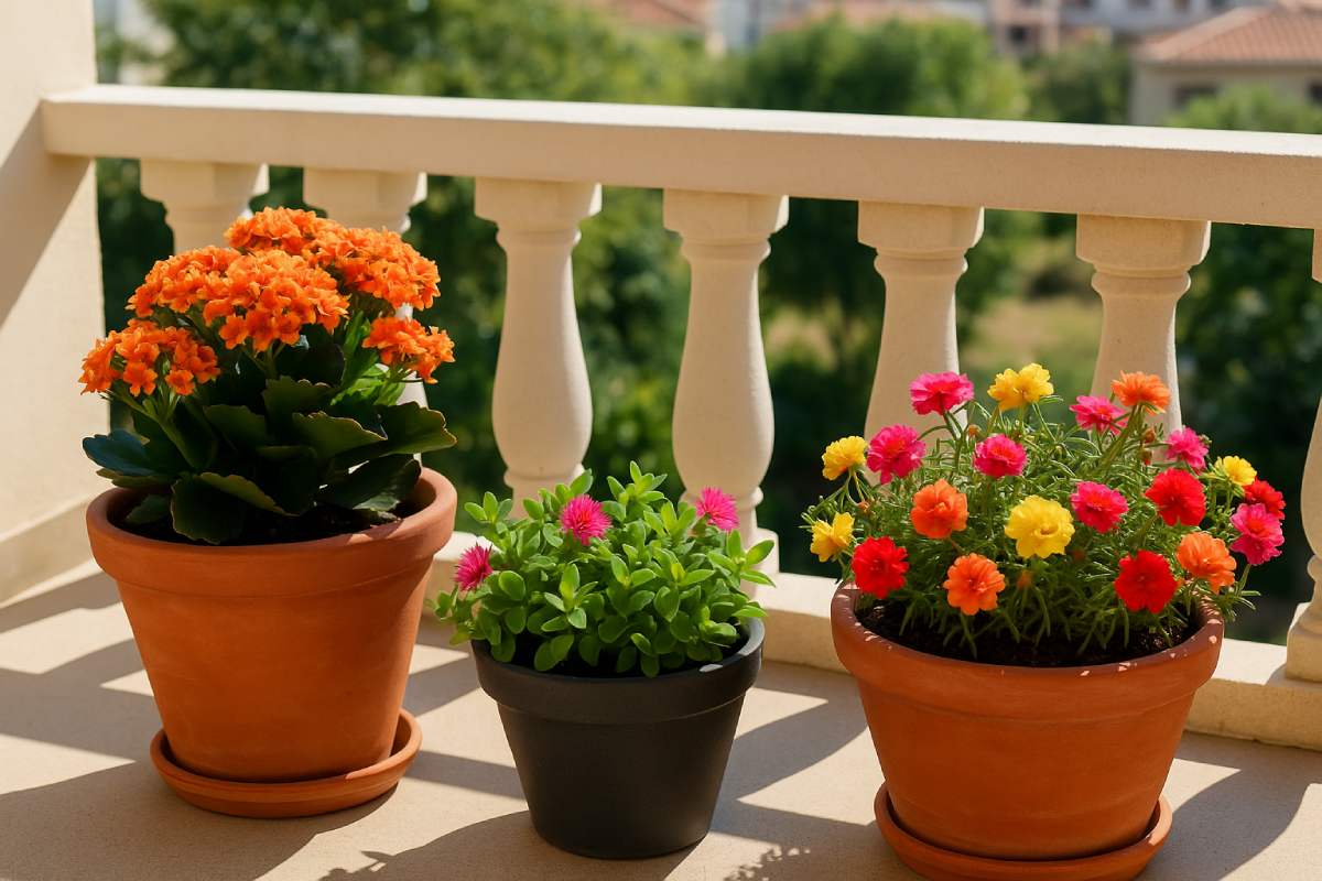 The succulent plants that are fine in the heat on the balcony