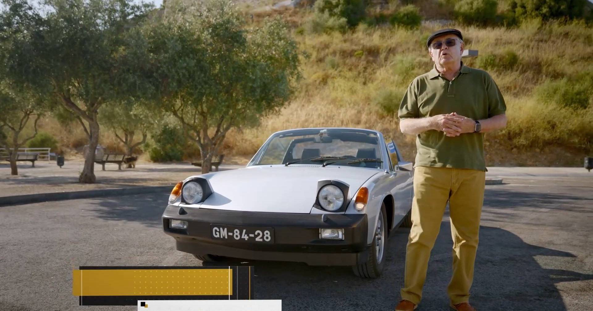 At the wheel of the classic Volkswagen Porsche 914