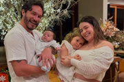 VIIH TUBE AND ELI POST WITH TWO CHILDREN, Moon and Ravi