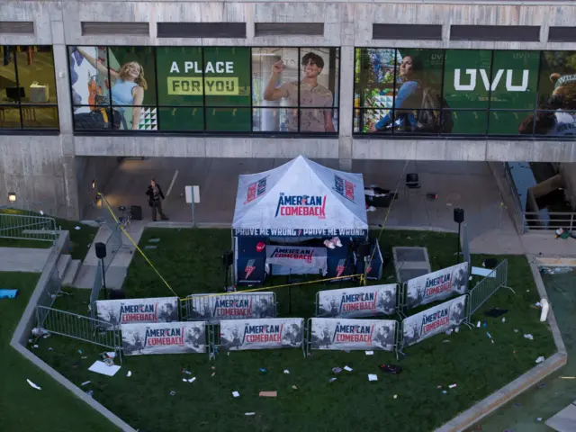 Air photo shows stage after event where murder occurred