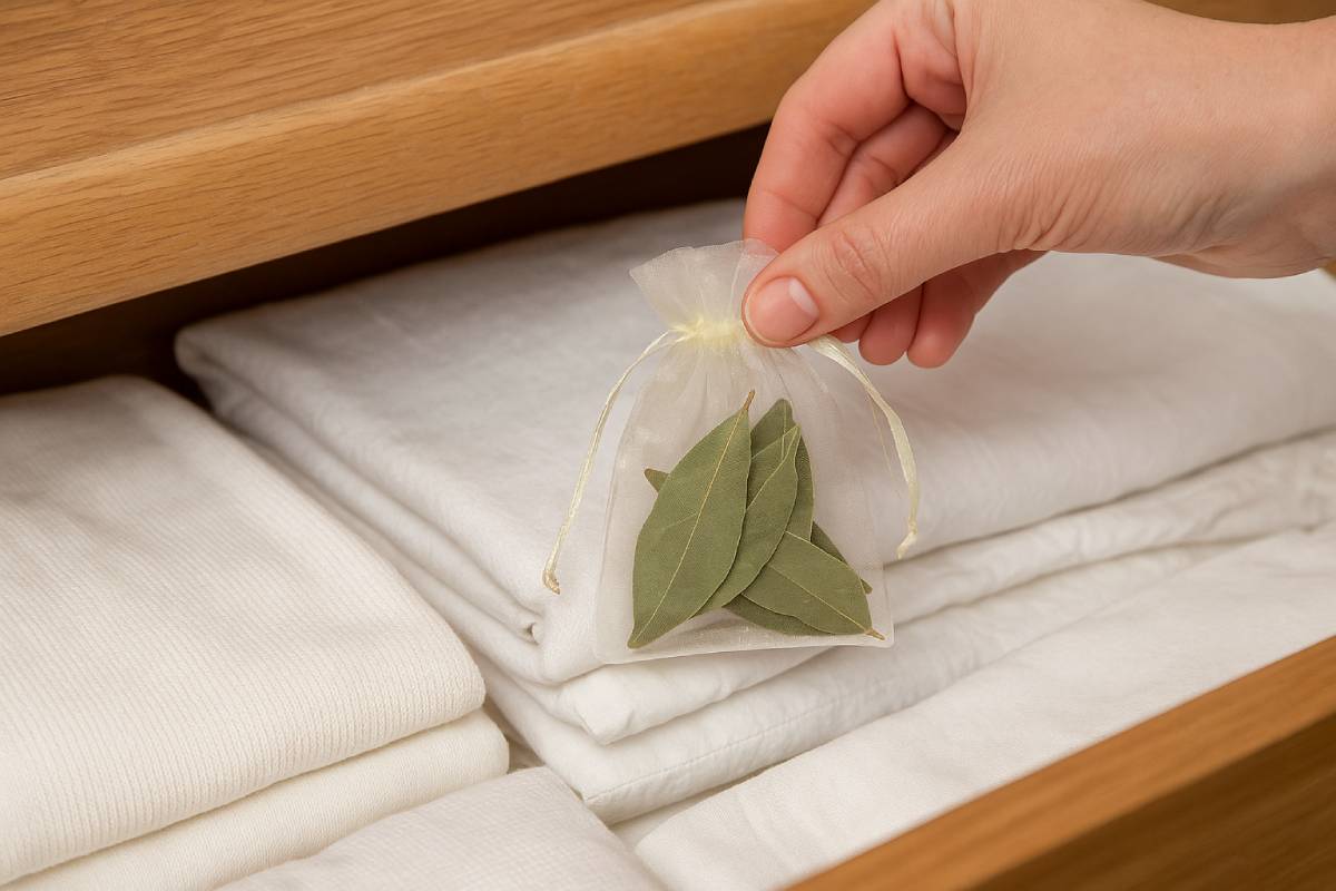 Cloves and bay leaf against the smell of closed
