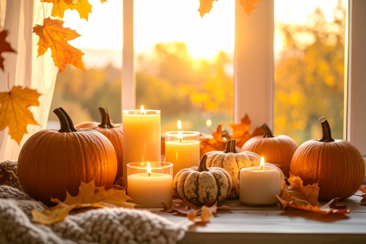 Decorations with dug pumpkins