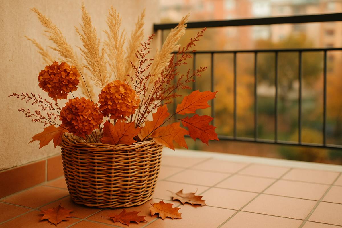 Decorations with dry flowers