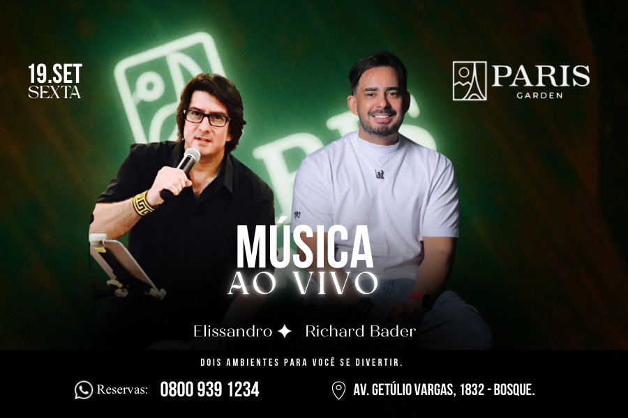 Paris Garden offers this sixth musical experience with the duo with Elissandro and Richard Bader