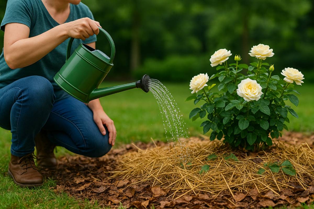 How to mulch the roses