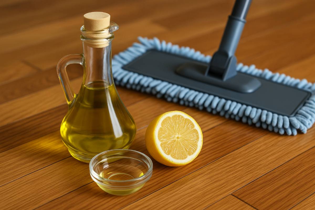 Natural cleaning of the parquet