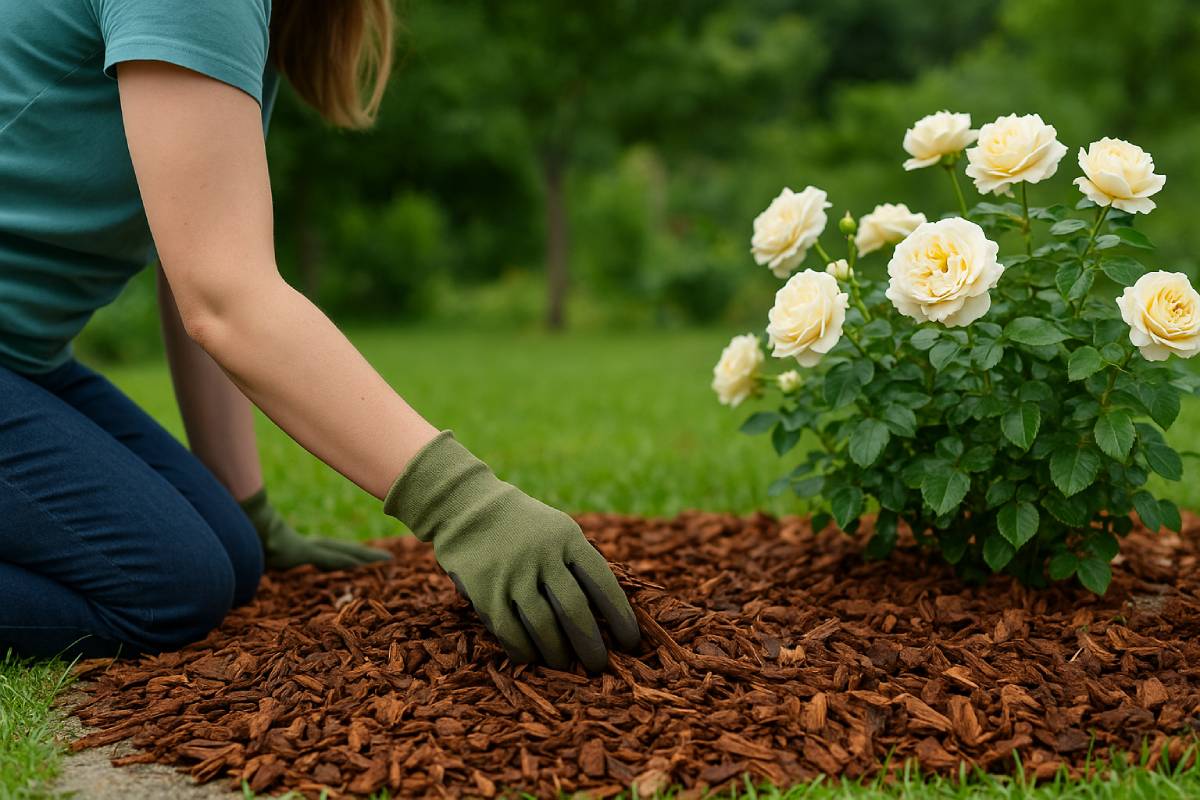 The guide for the mulch of the roses