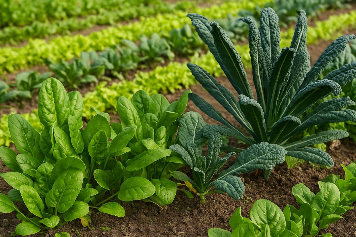 Cultivation of spinach and black cabbage in September