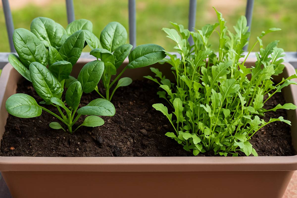 Sow spinach and rocket on the balcony