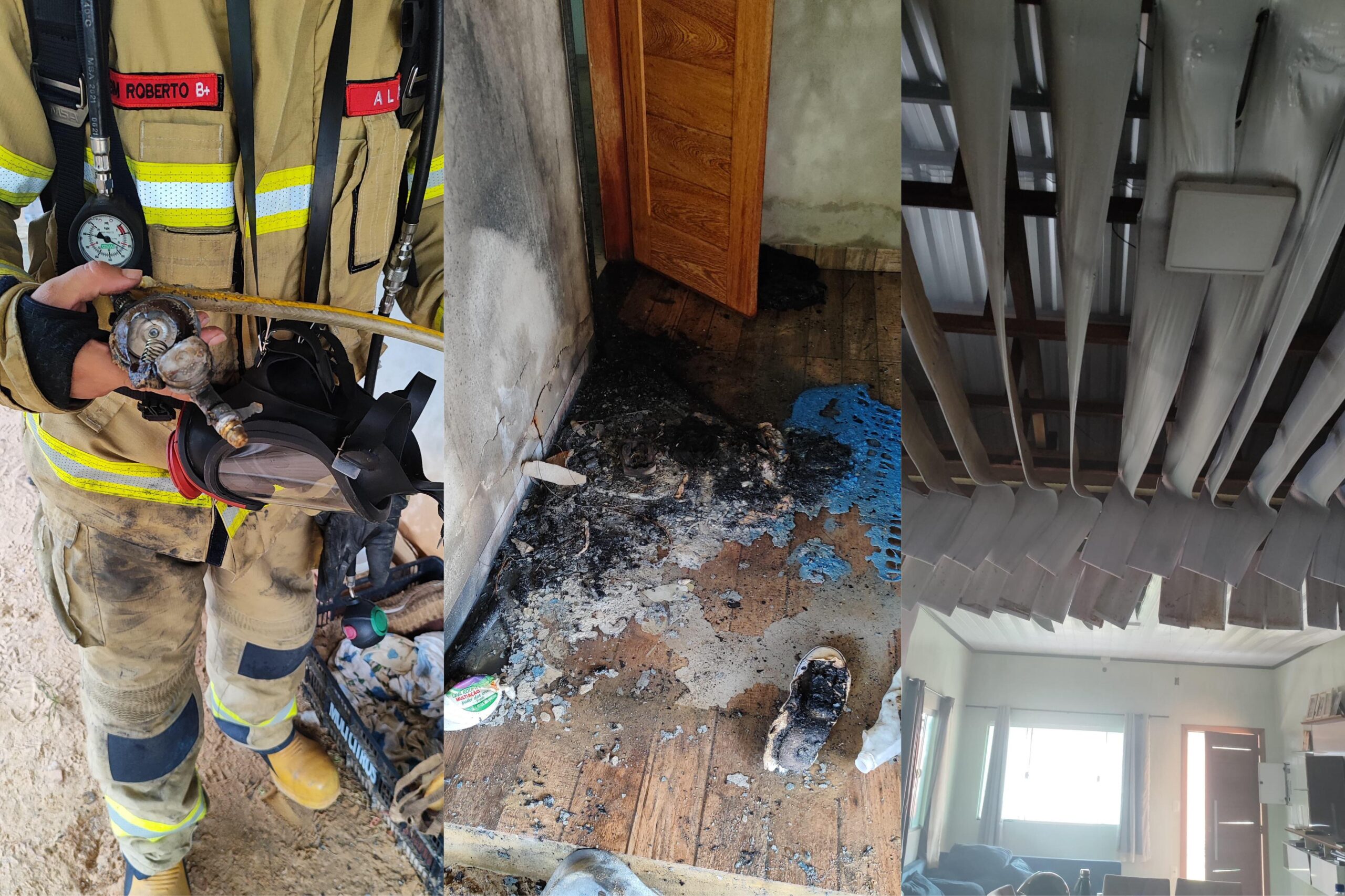 Firefighters control fire principle caused by gas leakage inside Acre