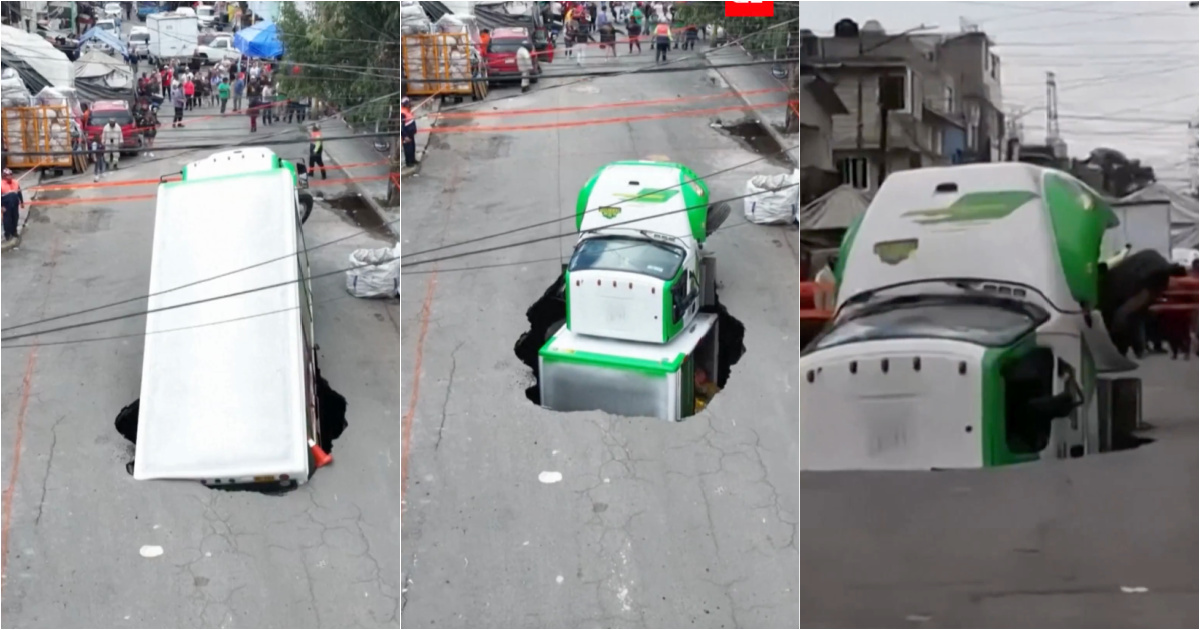 Hole in the swallow truck in Mexico city… images impress