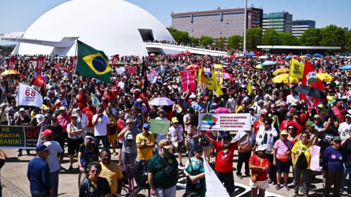 Protesters in Brasilia.