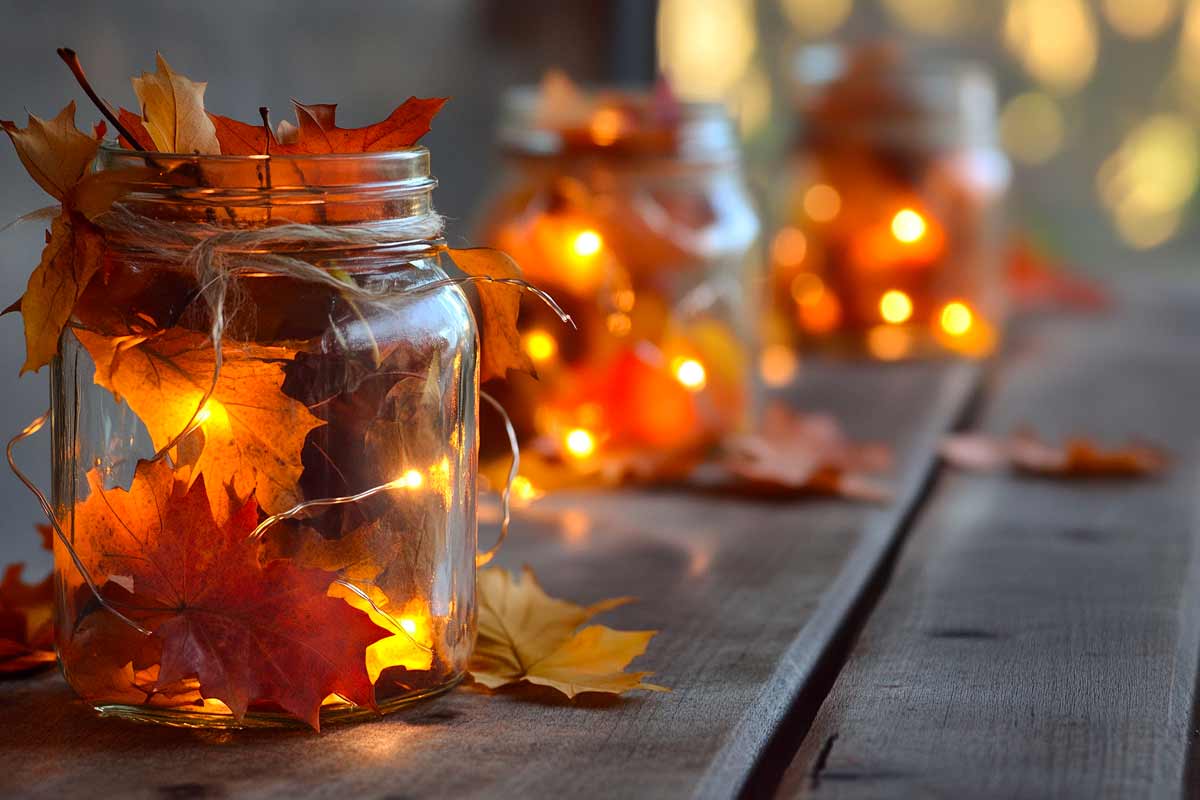 DIY Luminous Autumn Jar