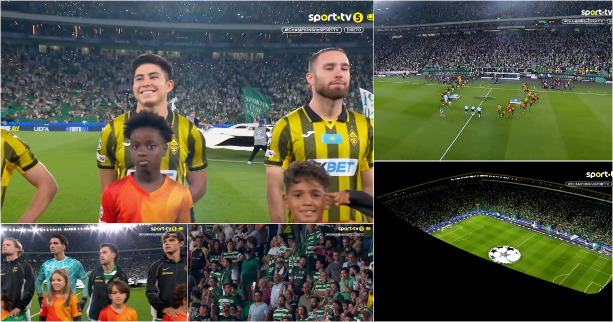 Alvalade Sound System is wrong and plays the European League Anthem… In Champions League game