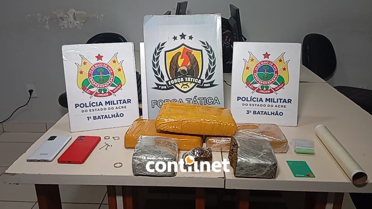Duo is arrested with over 4 kg of skunk in Rio Branco