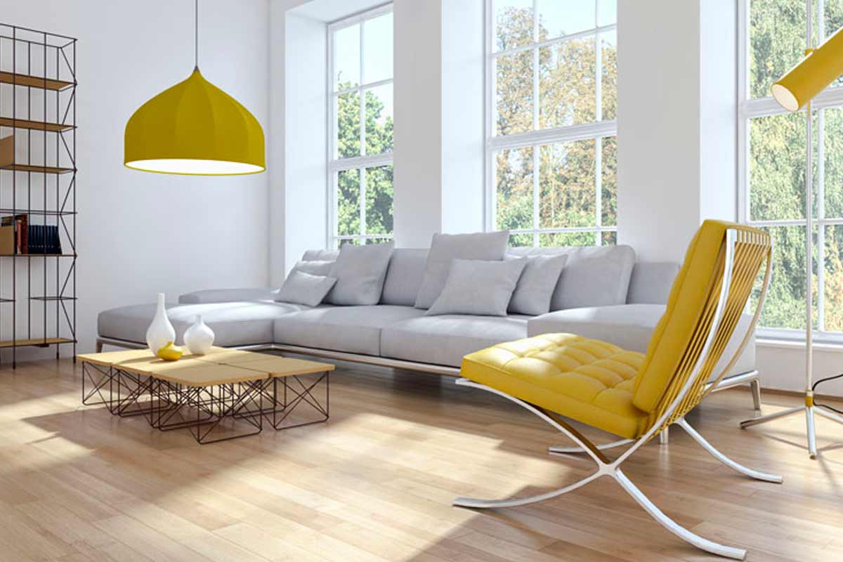 Modern furniture in the living room