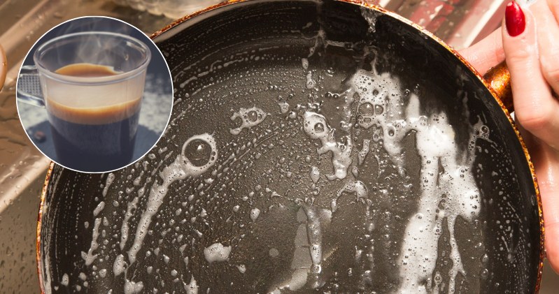 Pour vinegar into coffee. You won't find a better dirt remover