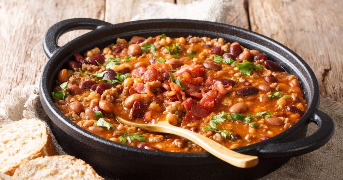 Cowboy skillet with ground meat and potatoes. The whole family Cowboy skillet with ground meat and potatoes. The whole family will eat well