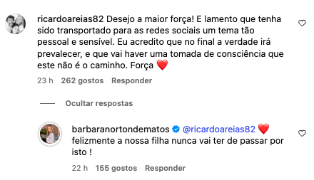 Bárbara Norton de Matos's ex reacts to the actress's 'controversy' with her daughter: “The truth will prevail…”