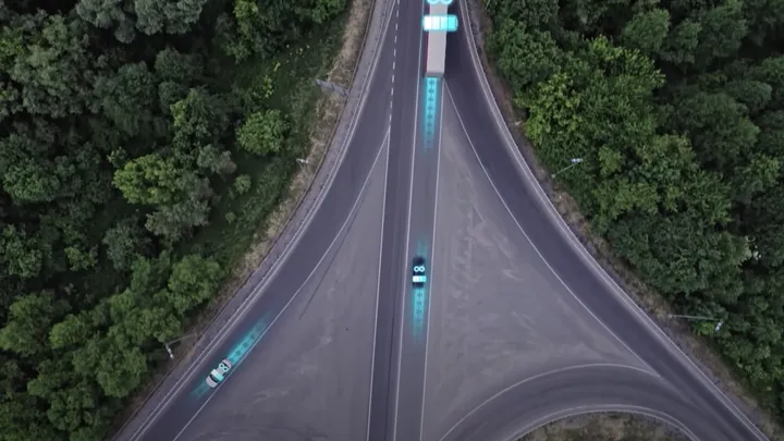 France opens the world's first motorway that carries trams in motion