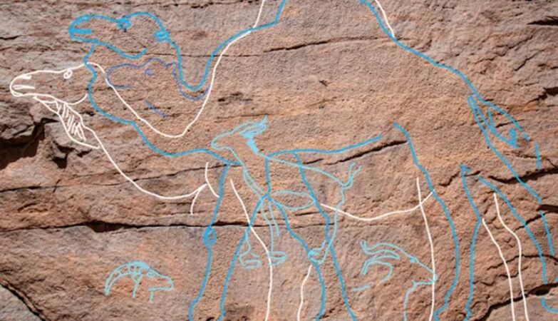 Prehistoric traffic signs with "signal camels" guided humans to the rare waters of the desert