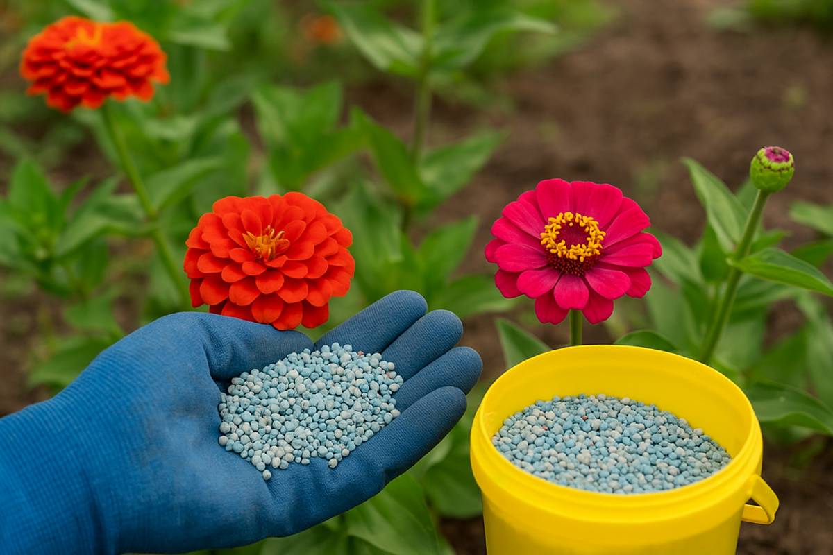 Fertilizing zinnias
