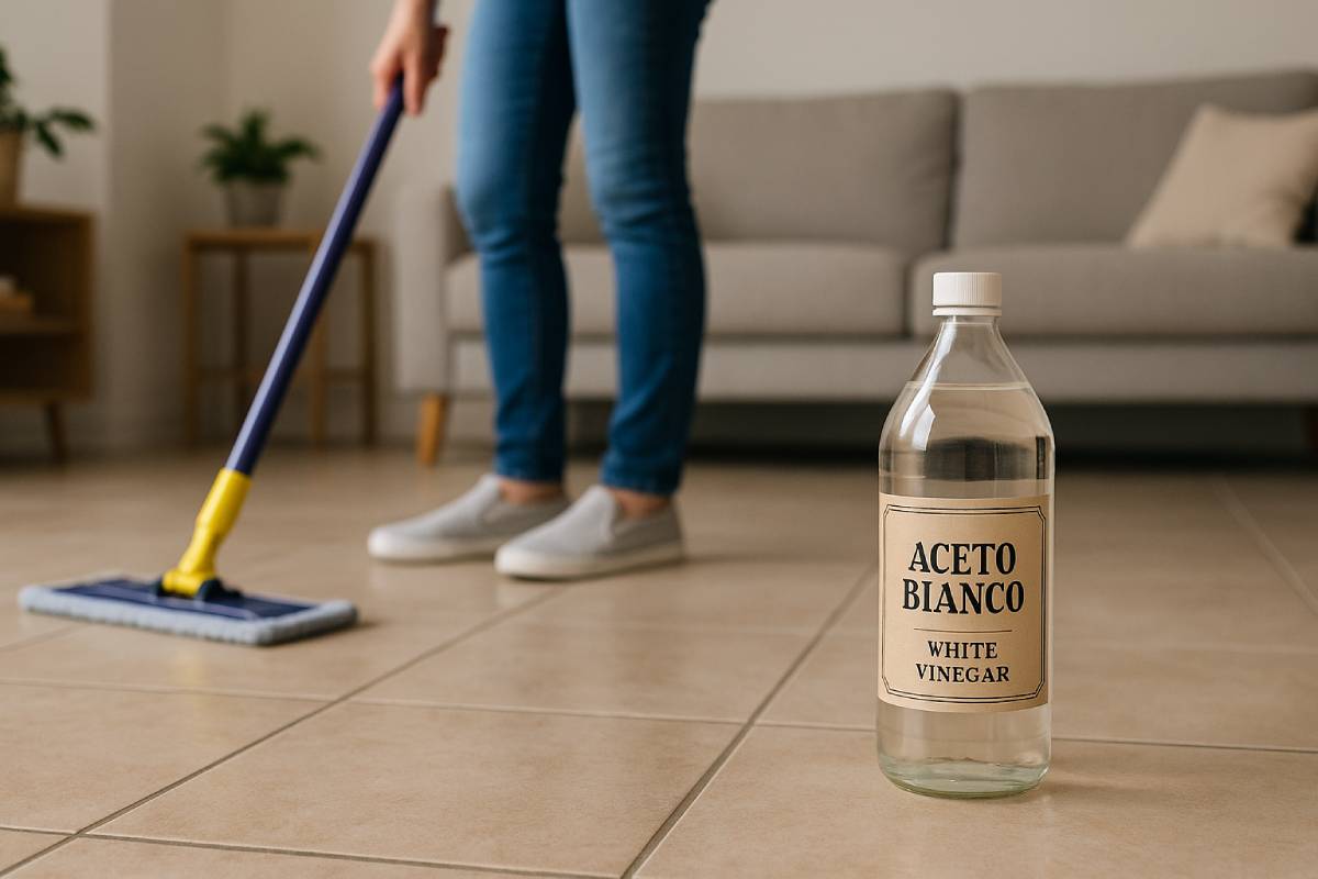 White vinegar for cleaning floors