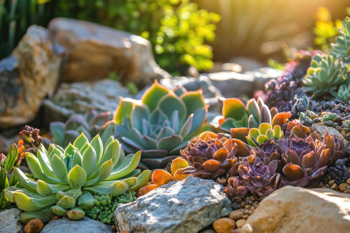 Flowerbed with succulents