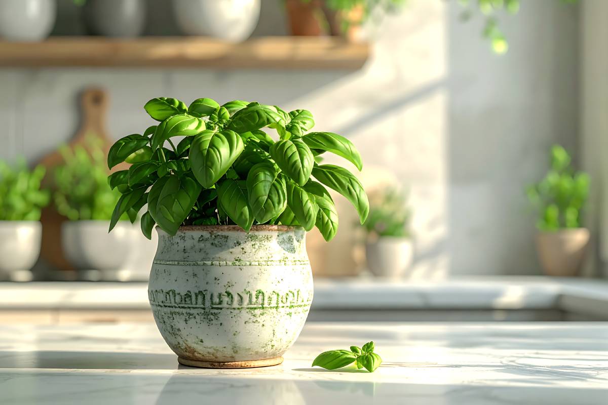 Basil in a kitchen: this is how it becomes new again