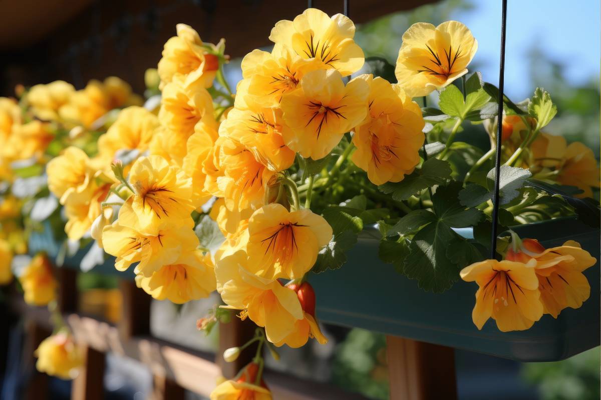 Yellow Begonie on the balcony