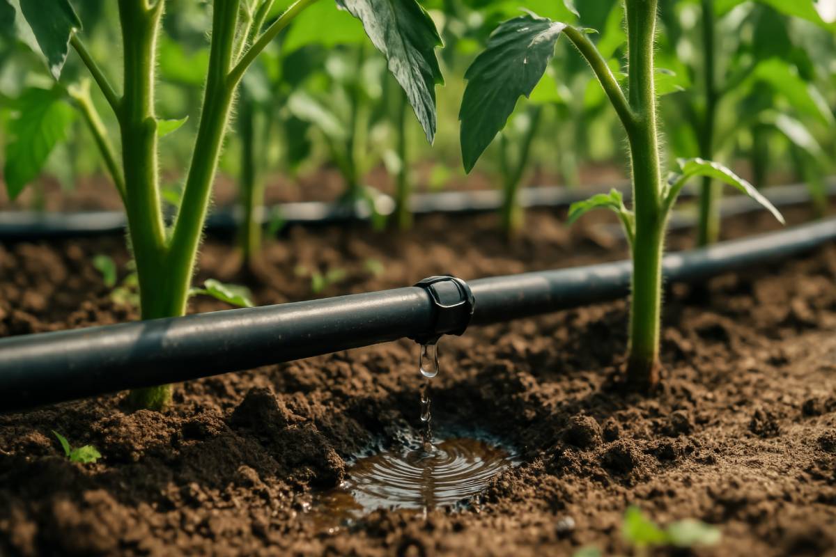 Drip irrigation of tomatoes