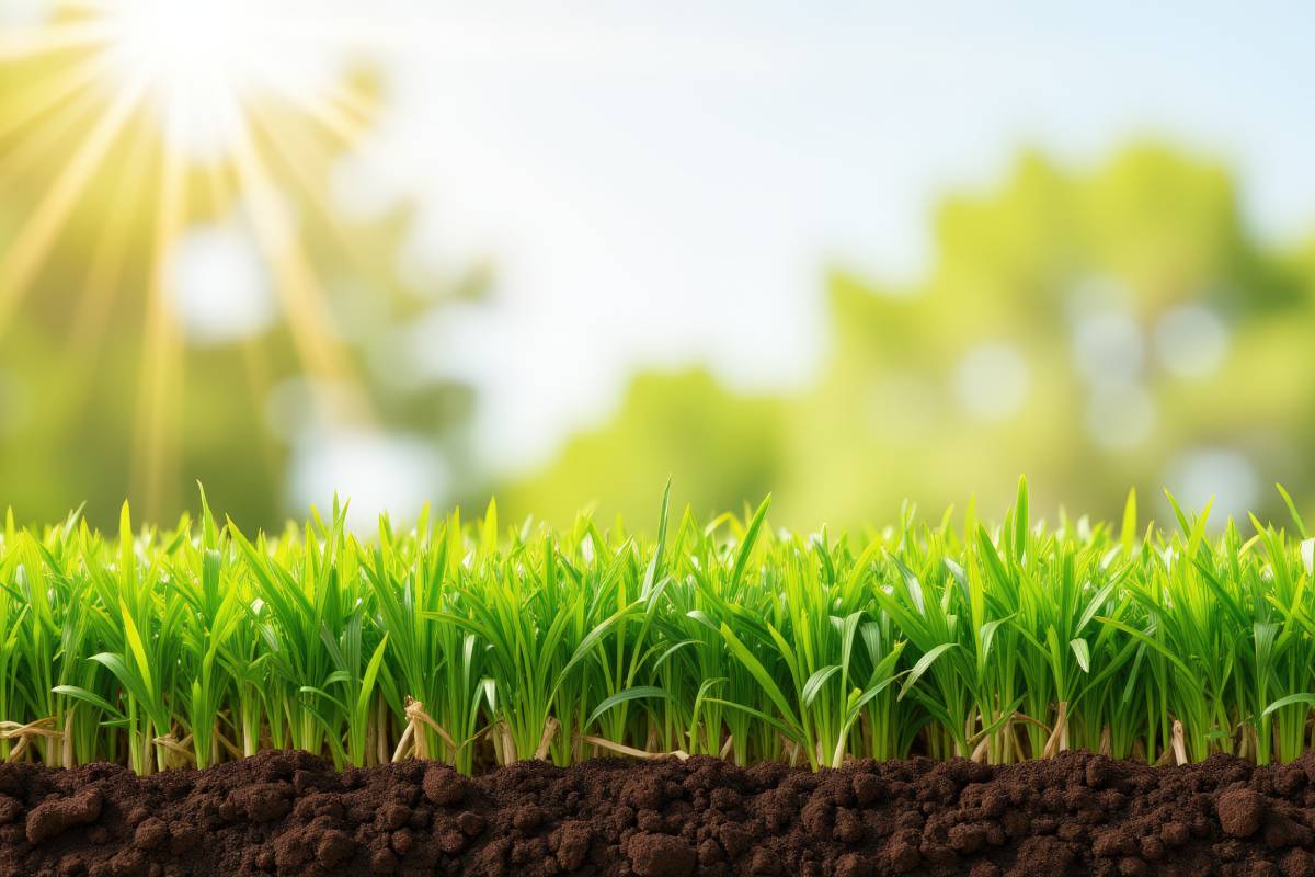 Blades of grass growing back