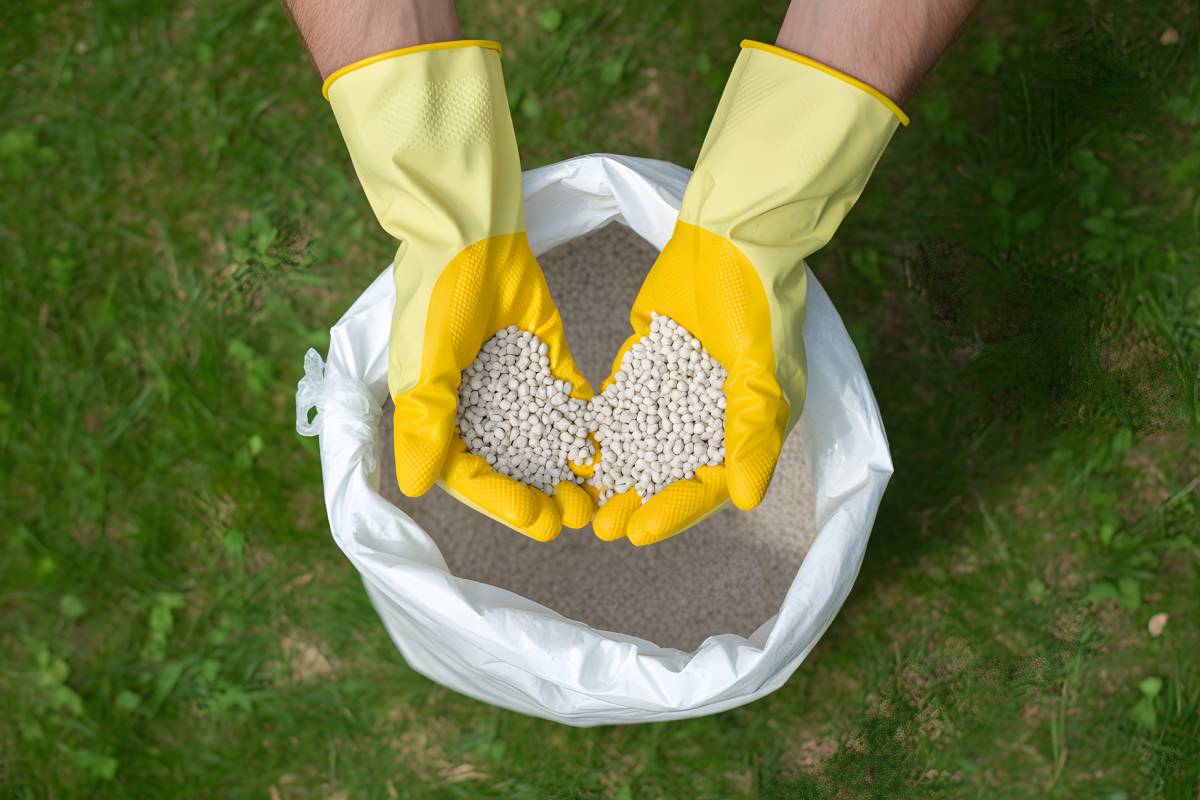 Granular fertilizer for the lawn