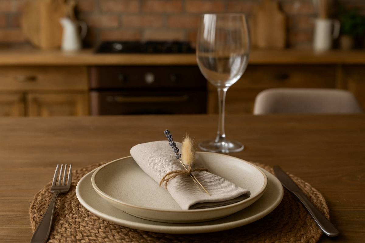Autumn place cards with dried flowers
