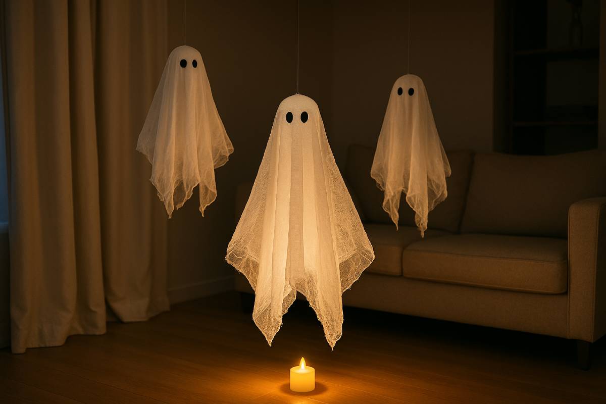 Gauze Ghosts: More Halloween Decorations