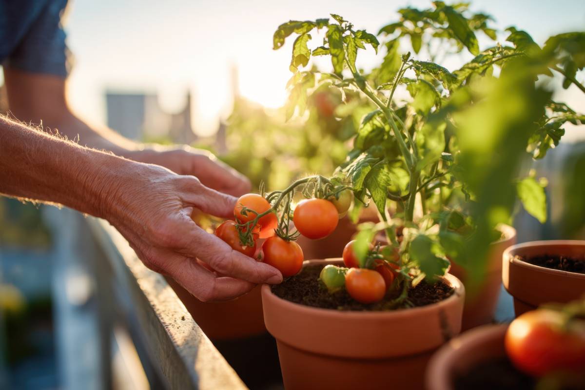 Growing tomatoes on the balcony