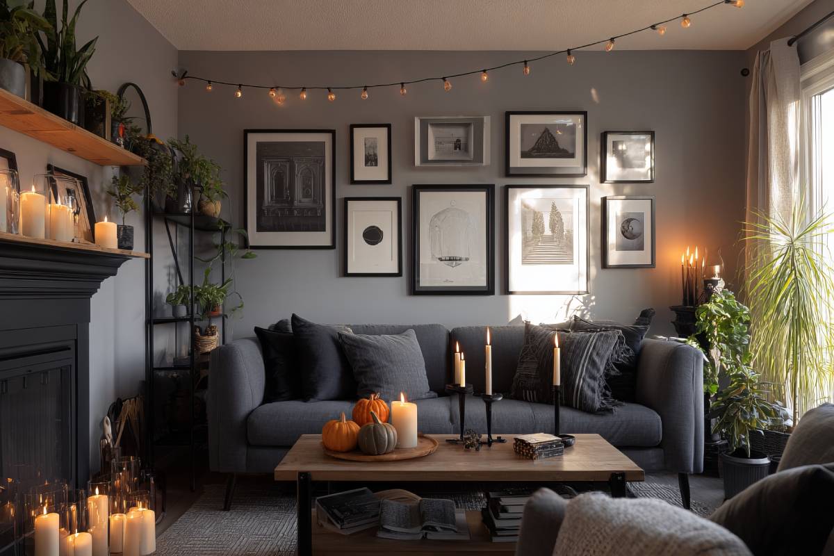 Minimal living room for Halloween