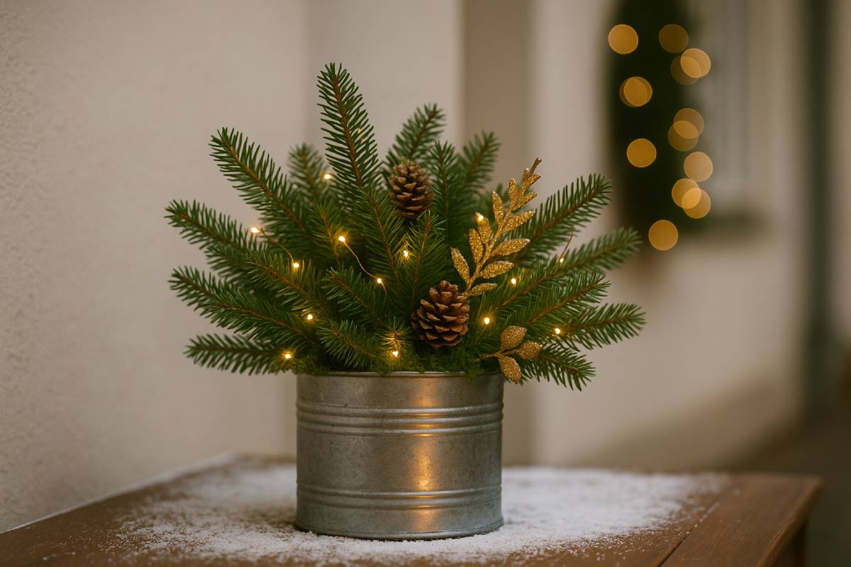 The winter planter in the tin can