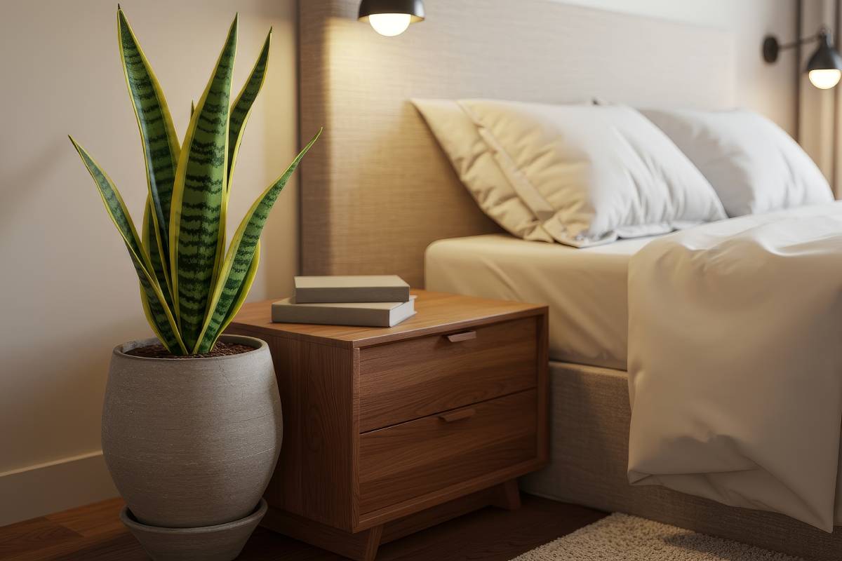 Sansevieria in the bedroom